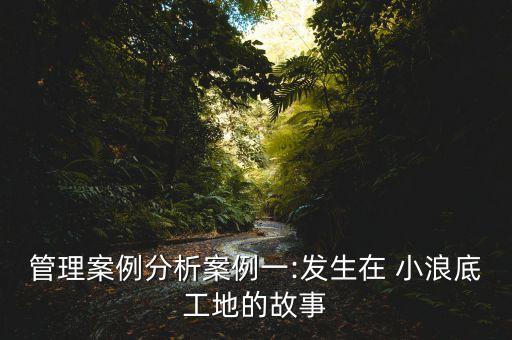 管理案例分析案例一:發(fā)生在 小浪底工地的故事