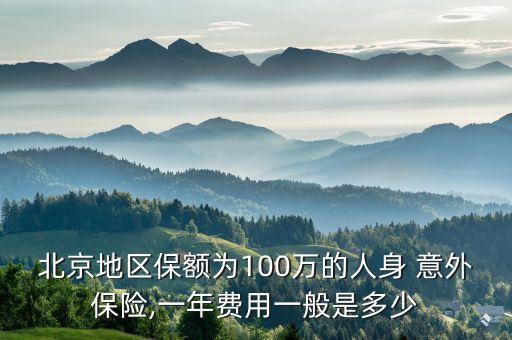 北京地區(qū)保額為100萬的人身 意外保險,一年費用一般是多少