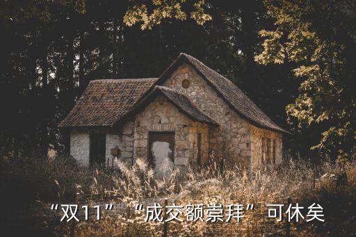 “雙11”“成交額崇拜”可休矣