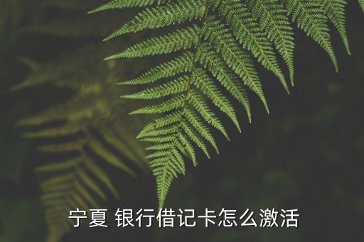  寧夏 銀行借記卡怎么激活