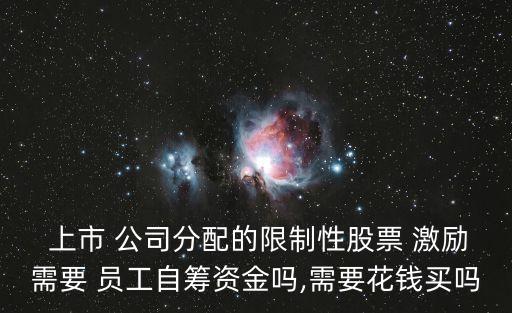  上市 公司分配的限制性股票 激勵(lì)需要 員工自籌資金嗎,需要花錢買嗎