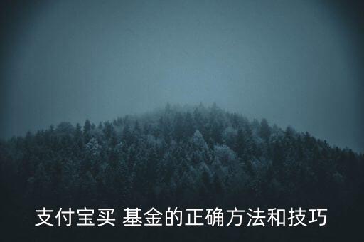 支付寶買 基金的正確方法和技巧