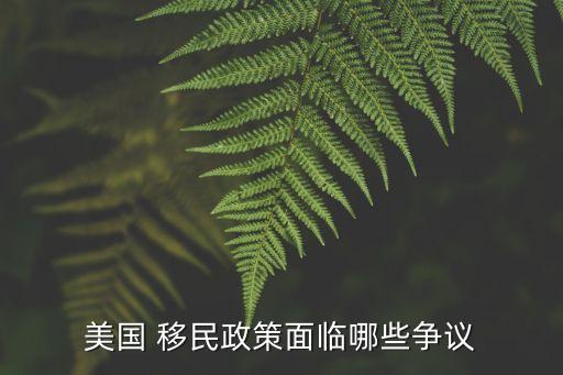 美國 移民政策面臨哪些爭議