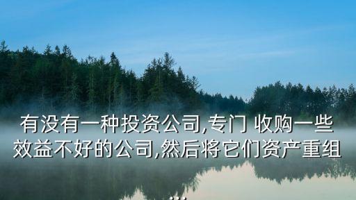 有沒有一種投資公司,專門 收購(gòu)一些效益不好的公司,然后將它們資產(chǎn)重組...