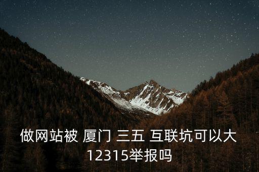 做網(wǎng)站被 廈門(mén) 三五 互聯(lián)坑可以大12315舉報(bào)嗎