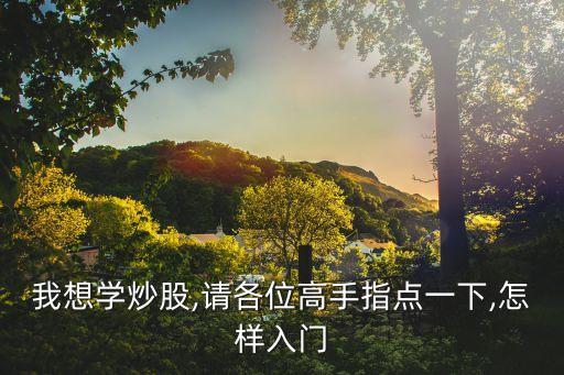 我想學(xué)炒股,請(qǐng)各位高手指點(diǎn)一下,怎樣入門