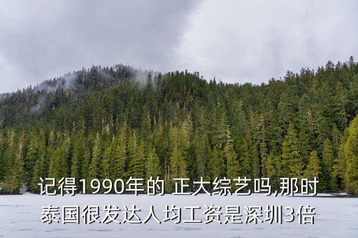 記得1990年的 正大綜藝嗎,那時泰國很發(fā)達人均工資是深圳3倍