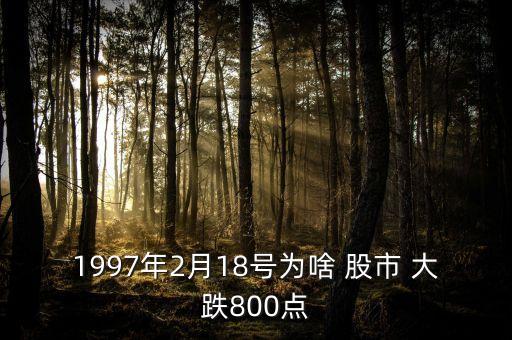 1997年2月18號為啥 股市 大跌800點