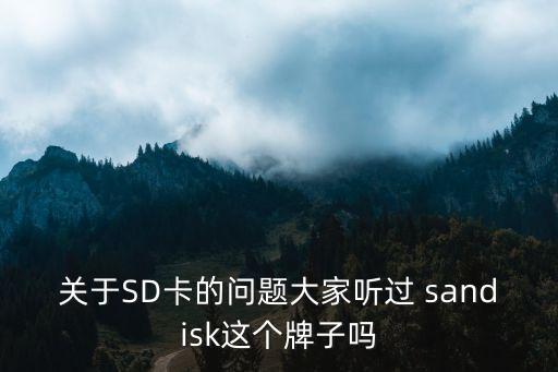 關(guān)于SD卡的問題大家聽過 sandisk這個(gè)牌子嗎