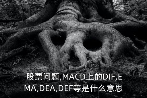  股票問(wèn)題,MACD上的DIF,EMA,DEA,DEF等是什么意思