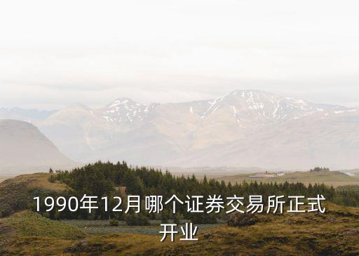 1990年12月哪個證券交易所正式開業(yè)