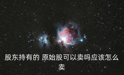 股東持有的 原始股可以賣(mài)嗎應(yīng)該怎么賣(mài)