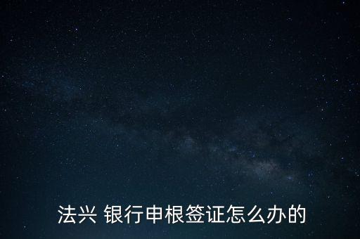  法興 銀行申根簽證怎么辦的