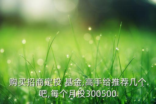 購買招商定投 基金,高手給推薦幾個(gè)吧,每個(gè)月投300500