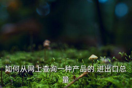 如何從網(wǎng)上查詢一種產(chǎn)品的 進(jìn)出口總量