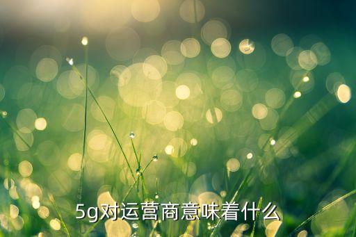 5g對運營商意味著什么