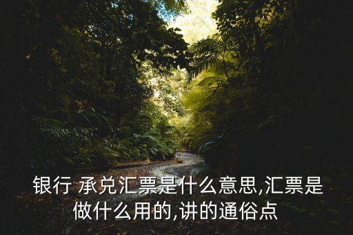  銀行 承兌匯票是什么意思,匯票是做什么用的,講的通俗點(diǎn)