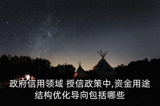 政府信用領域 授信政策中,資金用途結(jié)構(gòu)優(yōu)化導向包括哪些