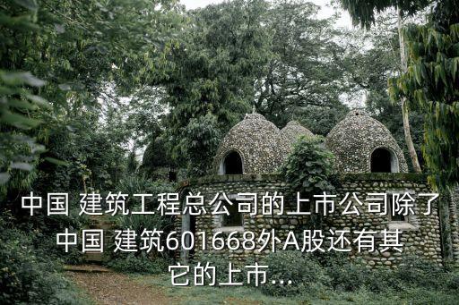 中國(guó) 建筑工程總公司的上市公司除了中國(guó) 建筑601668外A股還有其它的上市...