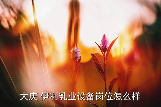 大慶 伊利乳業(yè)設(shè)備崗位怎么樣