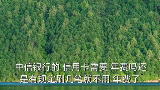 中信銀行信用卡年費(fèi)是什么意思