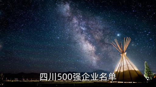 四川500強(qiáng)企業(yè)名單