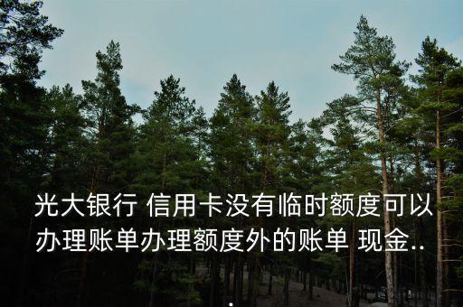  光大銀行 信用卡沒(méi)有臨時(shí)額度可以辦理賬單辦理額度外的賬單 現(xiàn)金...