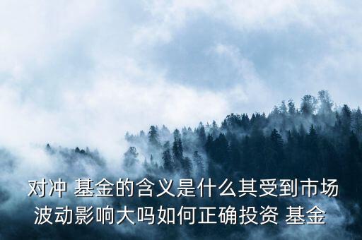  對沖 基金的含義是什么其受到市場波動影響大嗎如何正確投資 基金