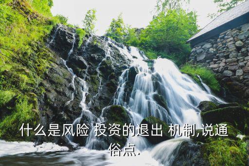 什么是風(fēng)險(xiǎn) 投資的退出 機(jī)制,說通俗點(diǎn).