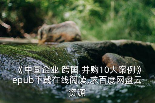 《中國企業(yè) 跨國 并購10大案例》epub下載在線閱讀,求百度網(wǎng)盤云資源