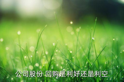 公司股份 回購是利好還是利空