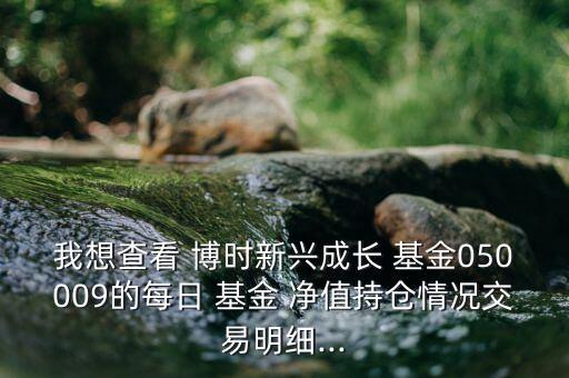 我想查看 博時新興成長 基金050009的每日 基金 凈值持倉情況交易明細...