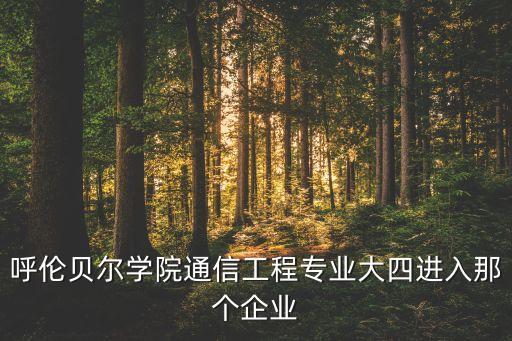 呼倫貝爾學(xué)院通信工程專業(yè)大四進入那個企業(yè)