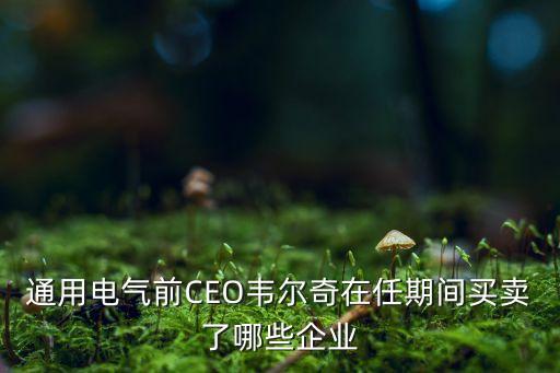 通用電氣前CEO韋爾奇在任期間買(mǎi)賣(mài)了哪些企業(yè)