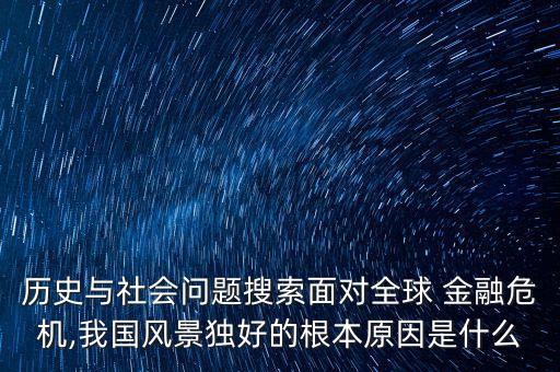 歷史與社會問題搜索面對全球 金融危機,我國風(fēng)景獨好的根本原因是什么