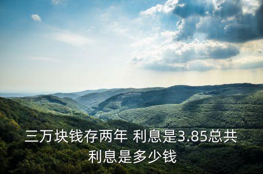 三萬塊錢存兩年 利息是3.85總共 利息是多少錢