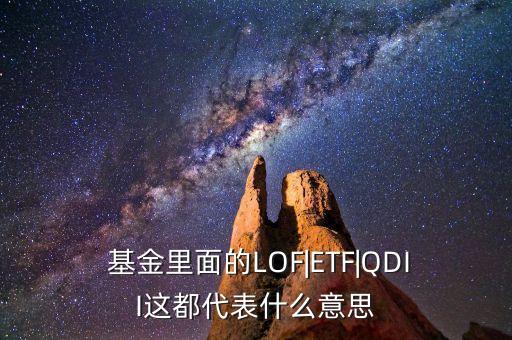  基金里面的LOF|ETF|QDII這都代表什么意思