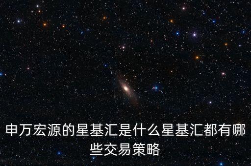 申萬宏源的星基匯是什么星基匯都有哪些交易策略