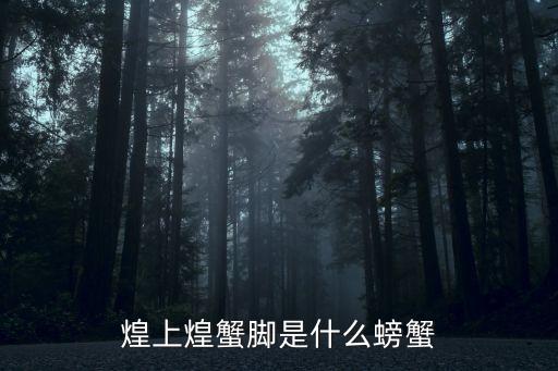 煌上煌蟹腳是什么螃蟹