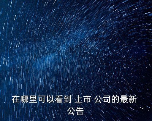 在哪里可以看到 上市 公司的最新 公告