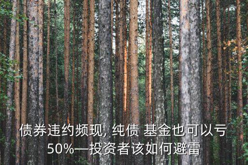 債券違約頻現(xiàn), 純債 基金也可以虧50%—投資者該如何避雷