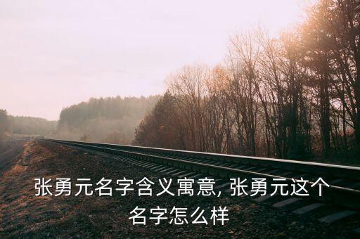  張勇元名字含義寓意, 張勇元這個(gè)名字怎么樣