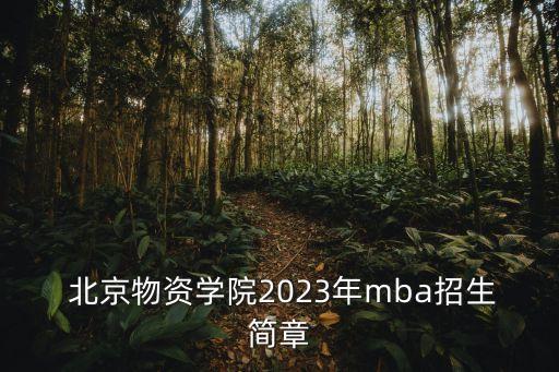  北京物資學(xué)院2023年mba招生簡章