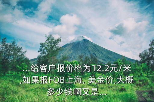 ...給客戶報價格為12.2元/米,如果報FOB上海, 美金價,大概多少錢啊又是...