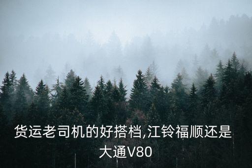 貨運老司機的好搭檔,江鈴福順還是 大通V80