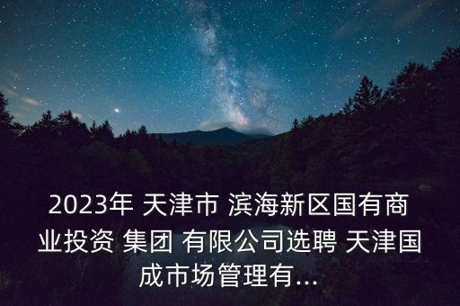 2023年 天津市 濱海新區(qū)國有商業(yè)投資 集團 有限公司選聘 天津國成市場管理有...