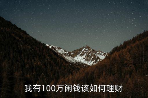 100萬怎樣投資,如果有100萬應(yīng)該怎樣去投資