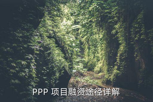 PPP 項(xiàng)目融資途徑詳解