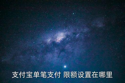 支付寶單筆支付 限額設(shè)置在哪里