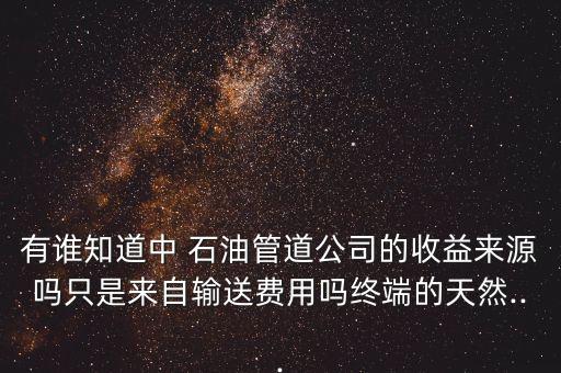 有誰知道中 石油管道公司的收益來源嗎只是來自輸送費(fèi)用嗎終端的天然...